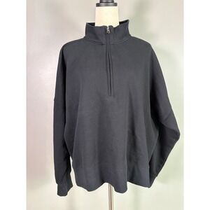 ABLE 1/4 Zip Pullover Sweatshirt Womens 2X Oversized Boxy Athleisure Lounge